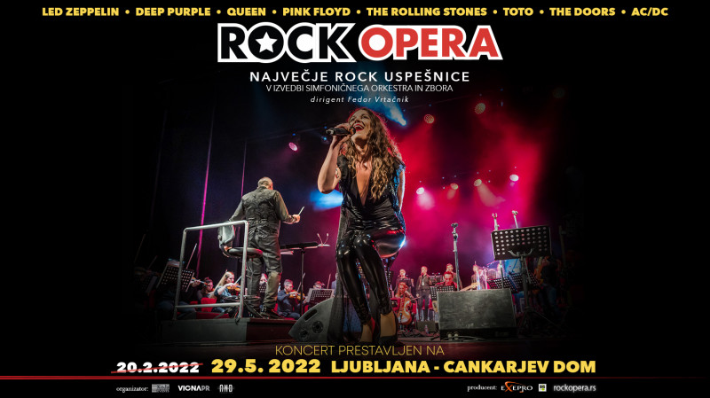 Vstopnice za ROCK OPERA, Največje rock'n roll uspešnice v izvedbi simfoničnega orkestra in zbora, 29.05.2022 ob 20:00 v Gallusova dvorana