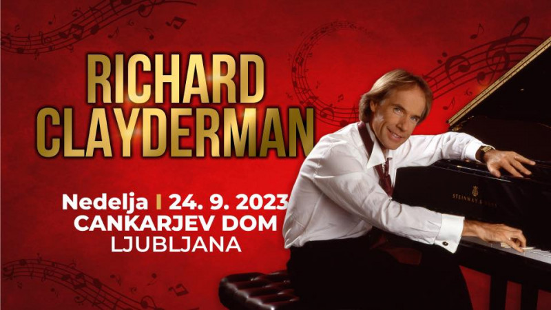 Vstopnice za Koncert Richarda Claydermana, 24.09.2023 ob 19:30 v Gallusova dvorana