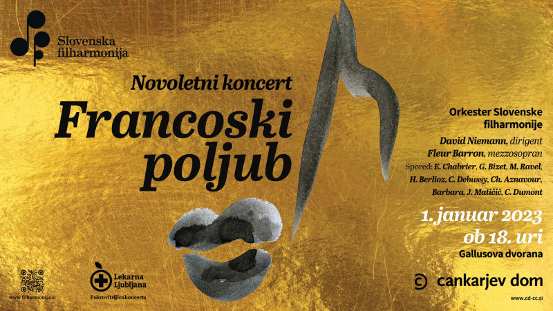 Vstopnice za Tradicionalni novoletni koncert Orkestra Slovenske filharmonije: Francoski poljub, 01.01.2023 ob 18:00 v Gallusova dvorana