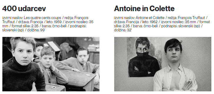 Tickets for 400 udarcev + Antoine in Colette, 25.09.2022 on the 19:00 at Kinoteka