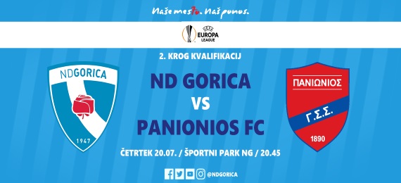 Vstopnice za ND GORICA : Panionios FC, 20.07.2017 ob 20:45 v Športni park Nova Gorica