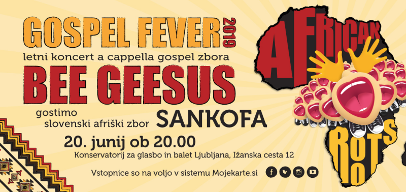 Tickets for Bee Geesus: African Roots (Gospel Fever 2019), 20.06.2019 on the 20:00 at Velika koncertna dvorana KGBL