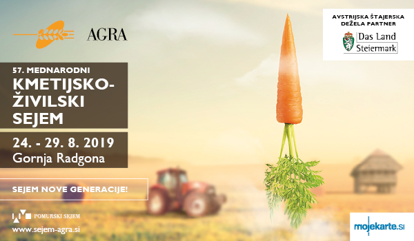 Vstopnice za AGRA 2019 - 57. Mednarodni kmetijsko-živilski sejem, 24.08.2019 ob 09:00 v Pomurski sejem, Gornja Radgona