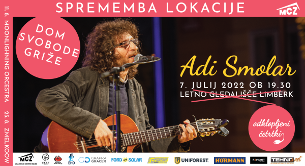 Tickets for ODKLOPLJENI ČETRTKI: ADI SMOLAR, 07.07.2022 on the 19:30 at Dom svobode Griže