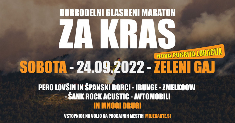 Ulaznice za ZA KRAS - VOJŠČICA (Dobrodelni glasbeni maraton), 24.09.2022 u 16:30 u Zeleni Gaj, Dornberk