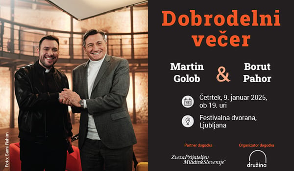 Dobrodelni večer z Martinom Golobom in Borutom Pahorjem