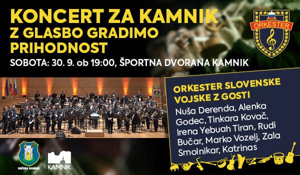 Vstopnice za KONCERT ZA KAMNIK: Z glasbo gradimo prihodnost, 30.09.2023 ob 19:00 v Športna dvorana Kamnik