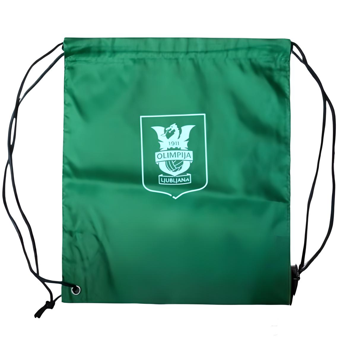 Green bag with the Olimpija logo