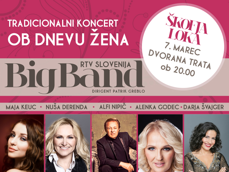 Koncert ob dnevu žena Škofja Loka: Big Band RTV Slovenija z gosti